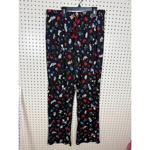 Disney Princess Snow White Black Floral Dwarf Pajama Pants large. New wo tags